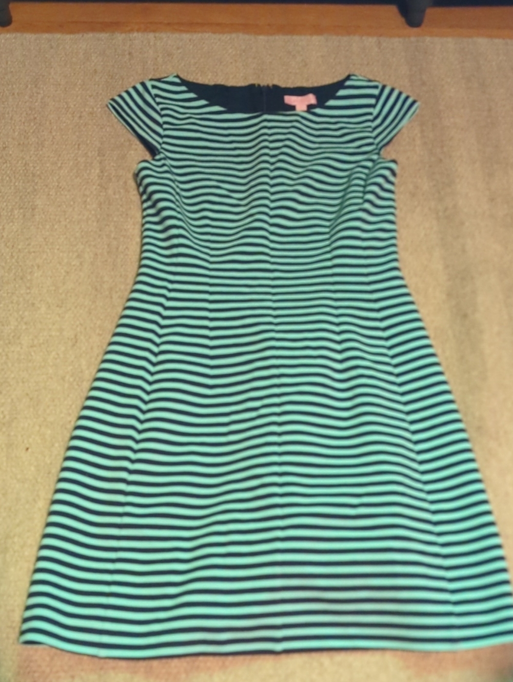 LILLY PULITZER ~ BRIELLA Dress Navy & Turquoise Stripe Sz S